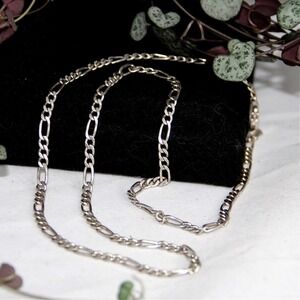 Sterling Silver 925 Figaro Link Chain Necklace 22 Inch 3mm Made in Italy